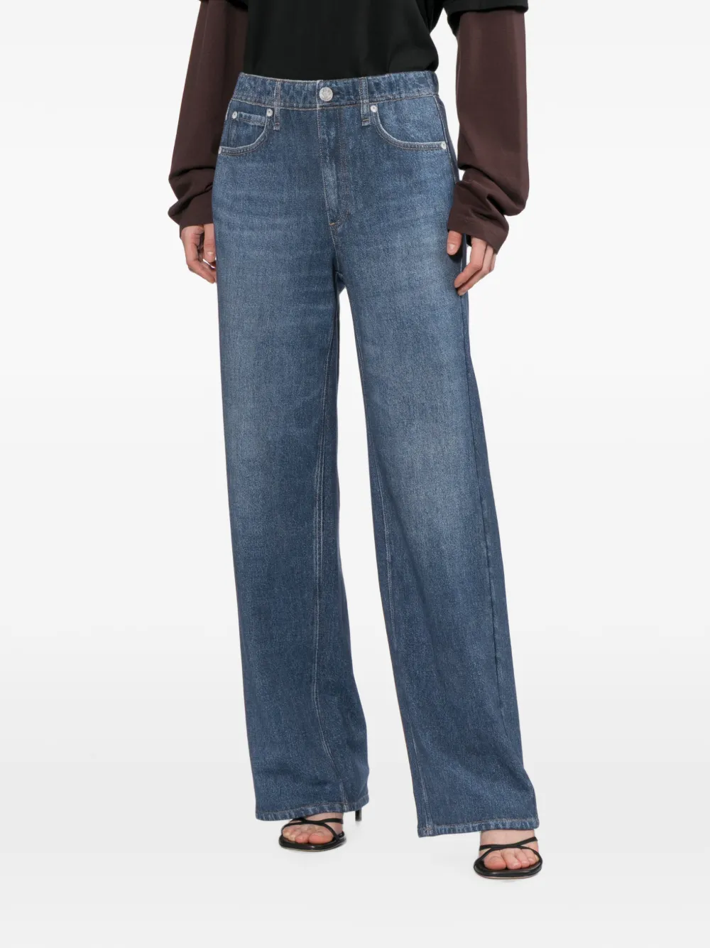 rag & bone Jeans met elastische tailleband Blauw