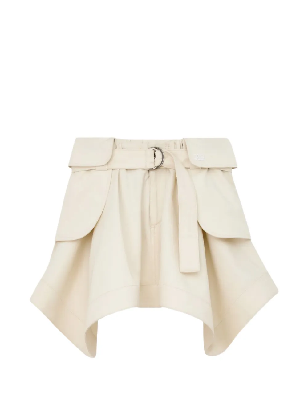LOEWE Cargo belted cotton mini skirt - Nude
