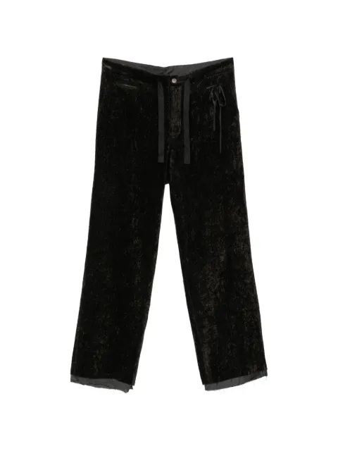 midorikawa pantalones con dobladillo deshilachado