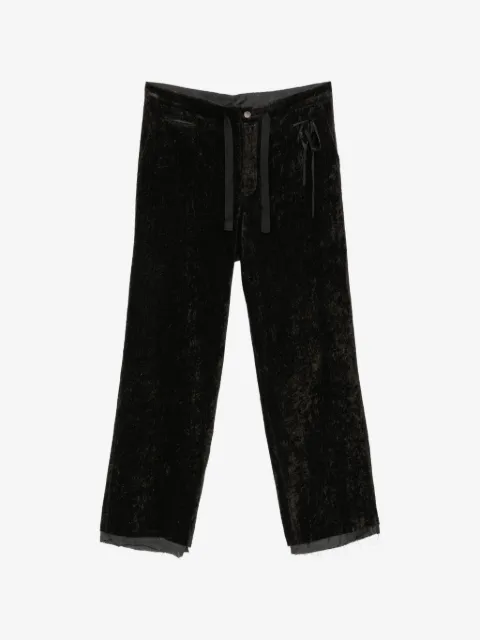 midorikawa pantalones con dobladillo deshilachado