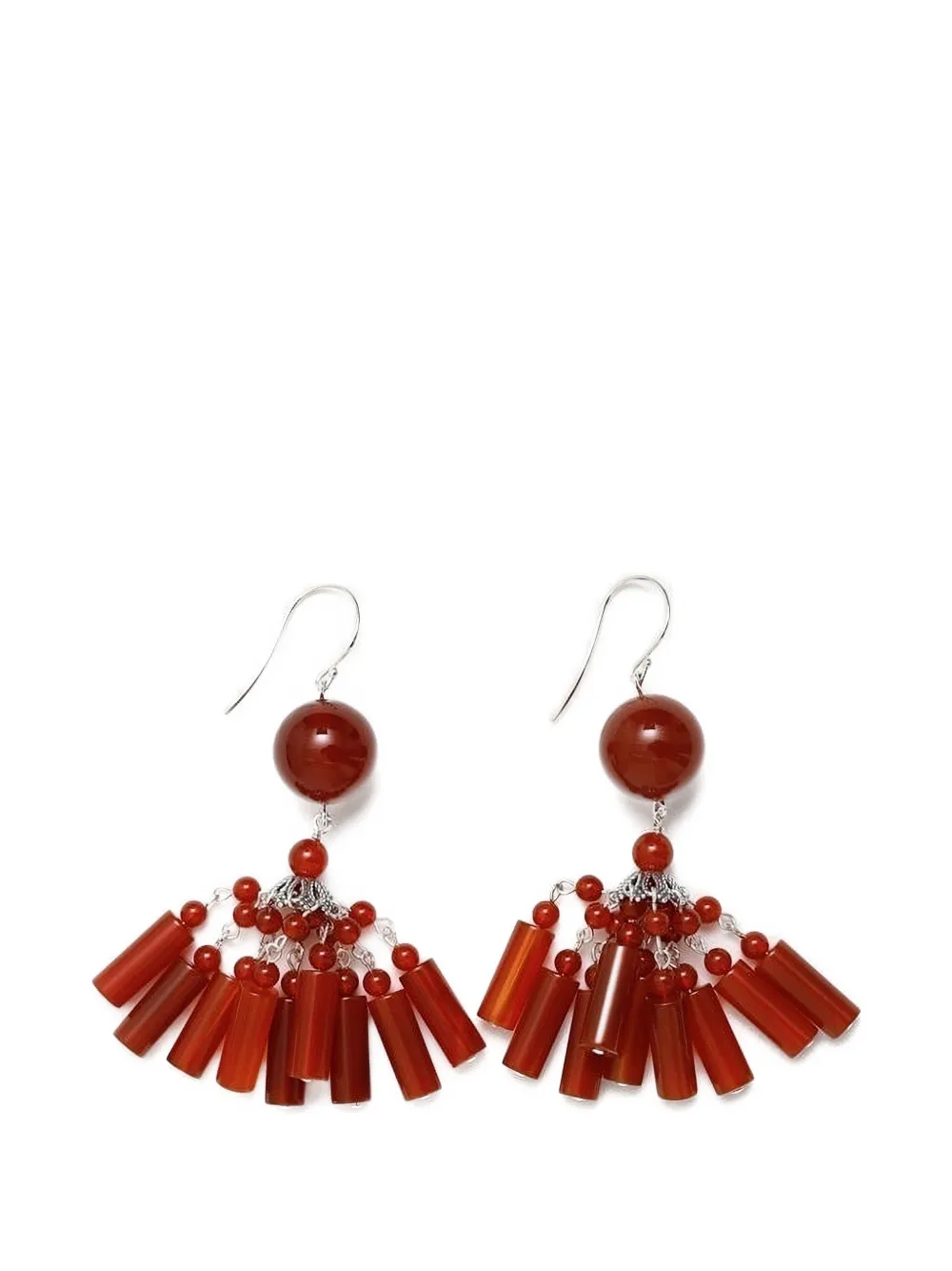 Sophie Buhai Flamenco carnelian tassel earrings - Rot