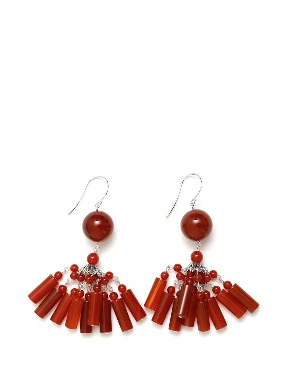 Sophie Buhai Flamenco carnelian tassel earrings - Rosso