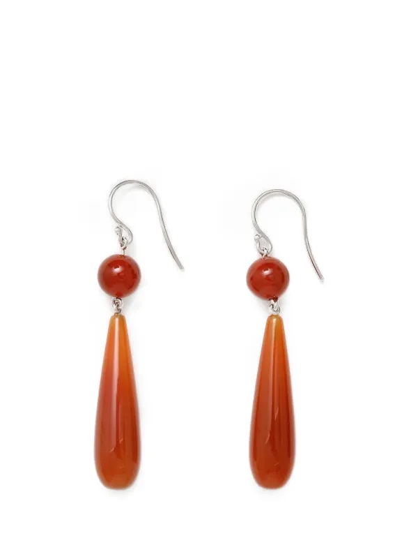Sophie Buhai Isadore Carnelian Drop Earrings in Orange