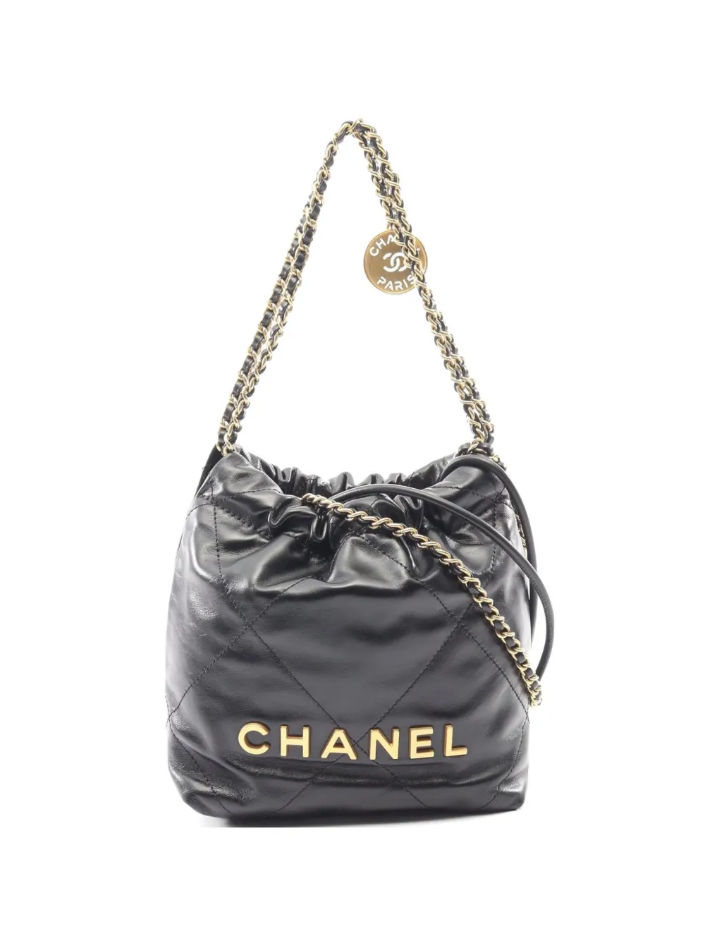 CHANEL Pre-Owned 2021s 22 chain bucket bag - Schwarz