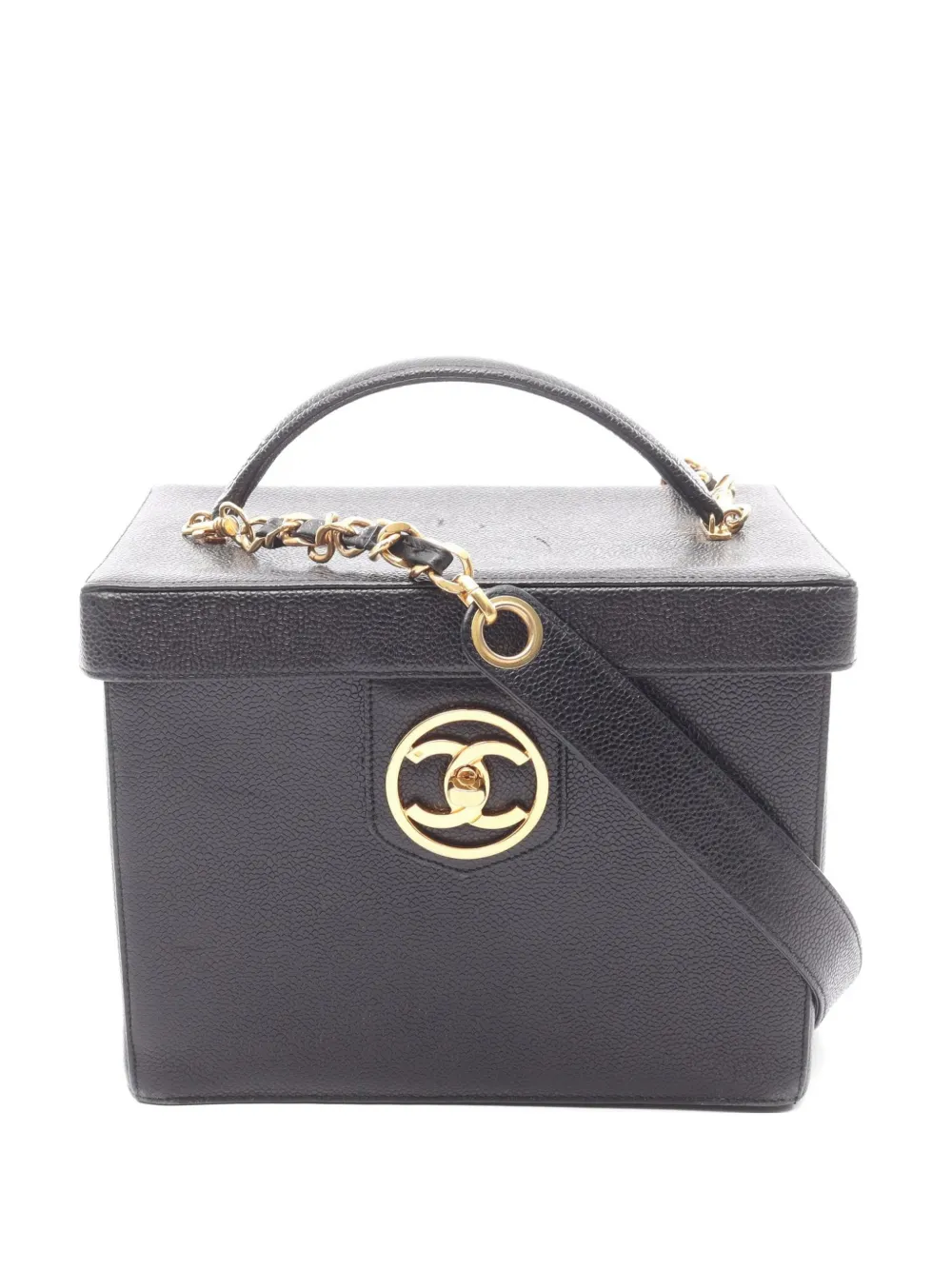 CHANEL Pre-Owned 1994-1996 Coco Mark Caviar-leather vanity tote bag - Schwarz