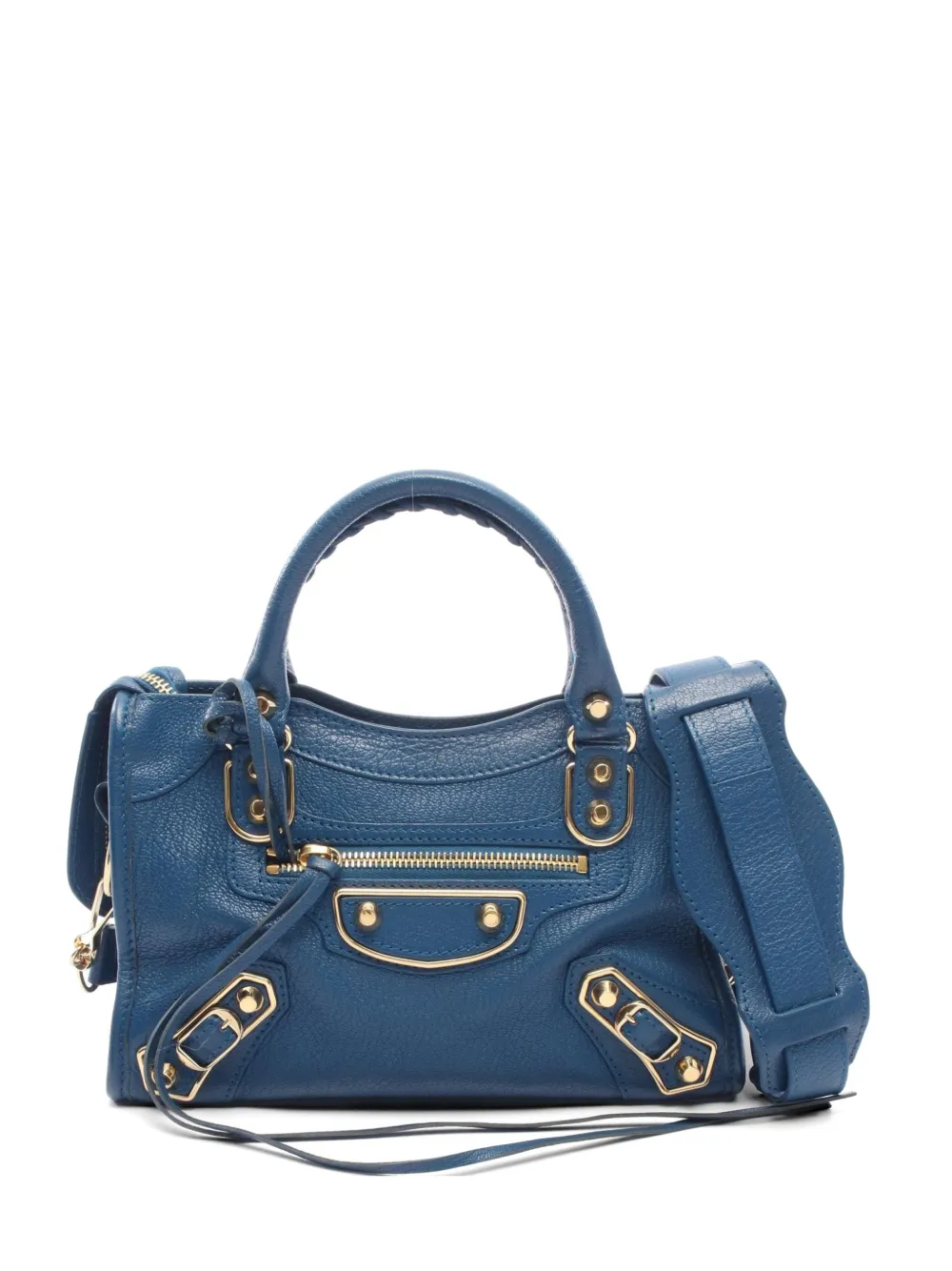 Balenciaga Pre-Owned 2020s mini City Metallic-Edge tote bag - Blu