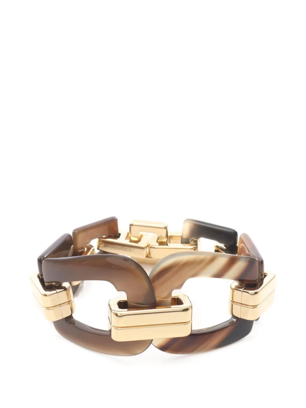 Hermès Pre-Owned Écuyère buffalo horn bracelet - Marrone
