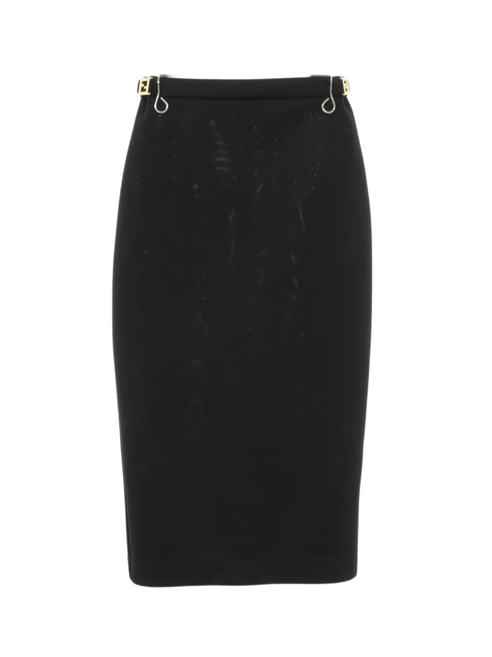 Fendi Pre-Owned 2000s logo-plaque pencil midi skirt - Schwarz