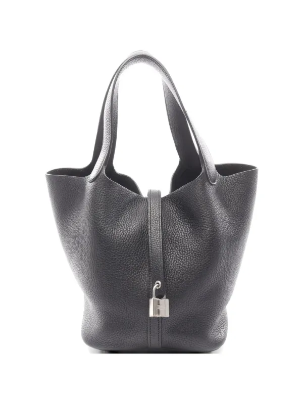 Hermès Pre-owned 2018 MM Picotin Lock Tote Bag in Black
