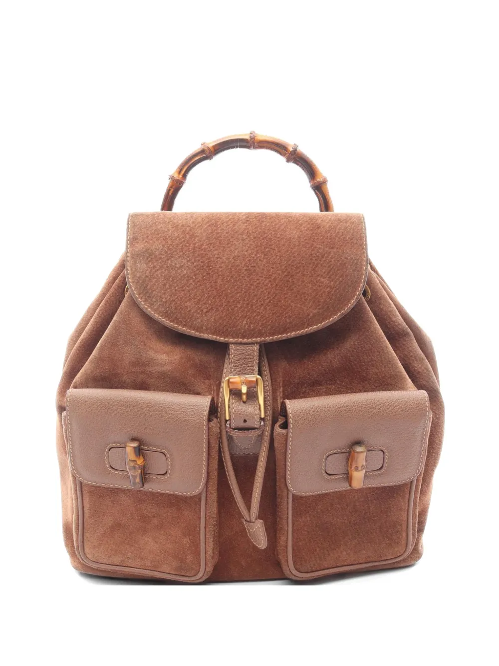 Gucci Pre-Owned 2000s Bamboo suede backpack - Marrone
