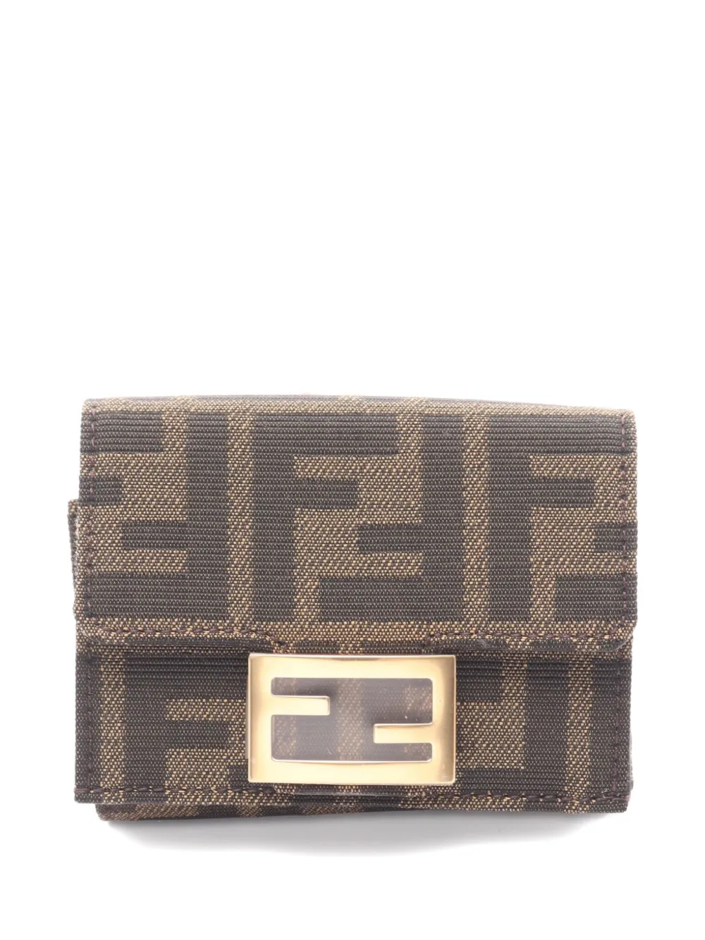 Fendi Pre-Owned 2020s Baguette Zucca trifold wallet - Marrone