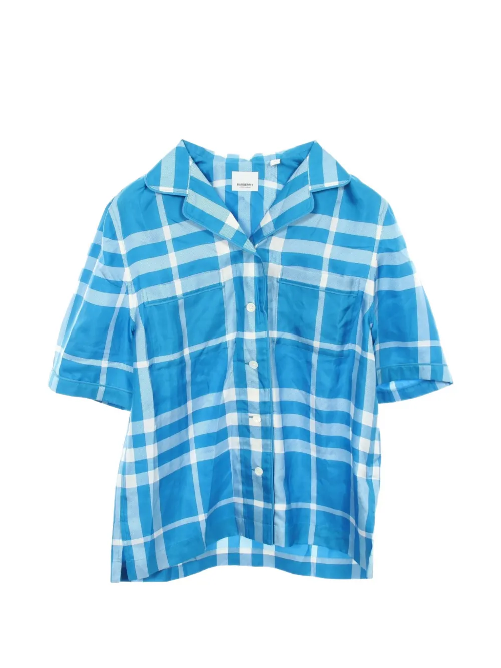 Burberry Pre-Owned 2020s check-pattern short-sleeve shirt - Blu