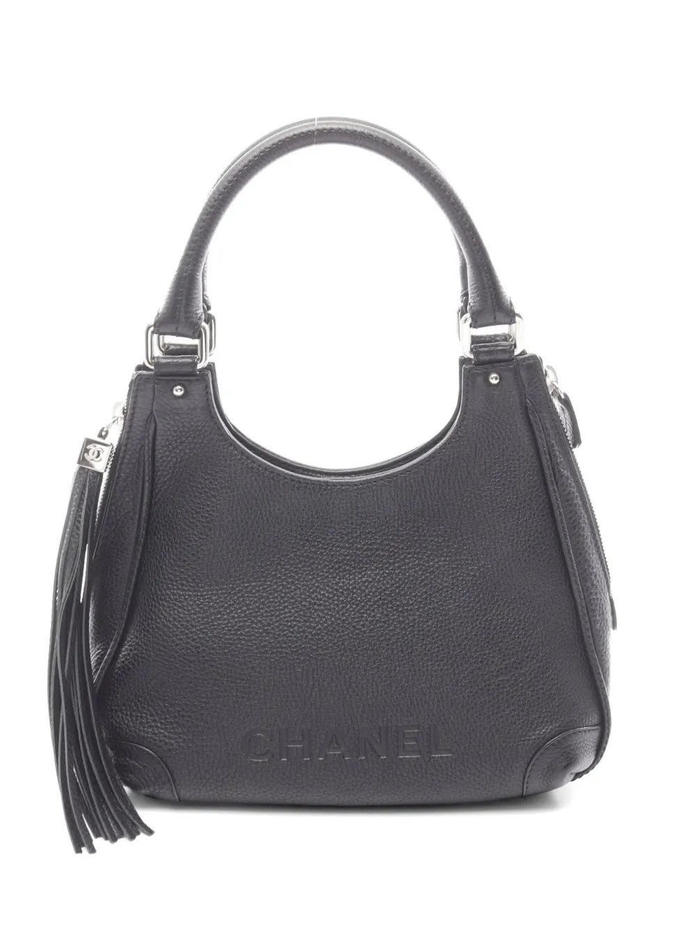 CHANEL Pre-Owned 2003-2004 logo fringe tote bag - Nero