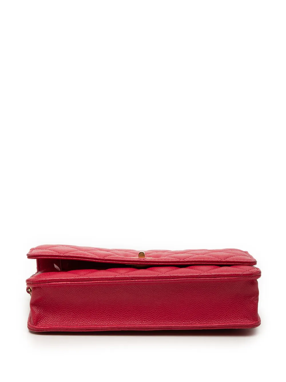 Chanel Pre-owned 2016-2017 Quilted Caviar Reissue 2.55 Wallet on Chain Crossbody Bag in Red, view 4