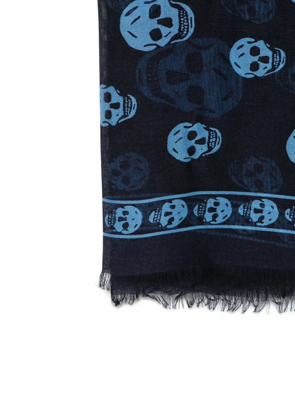 Alexander McQueen Sjaal met doodskopprint Zwart