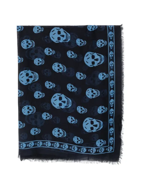 Alexander McQueen fular deshilachado con calavera estampada