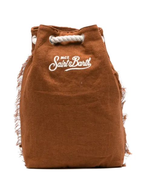 MC2 Saint Barth logo-embroidered frayed backpack