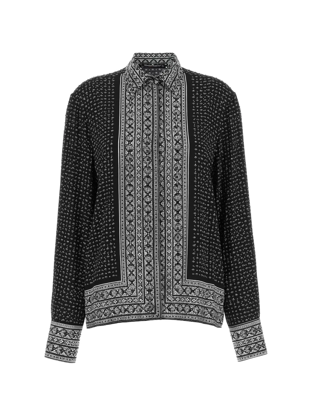 Ermanno Scervino crystal-embellished bandana-print shirt - Nero