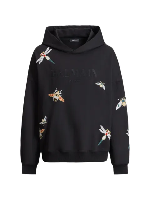 Balmain Felpa con cappuccio e ricamo Balmain Insect