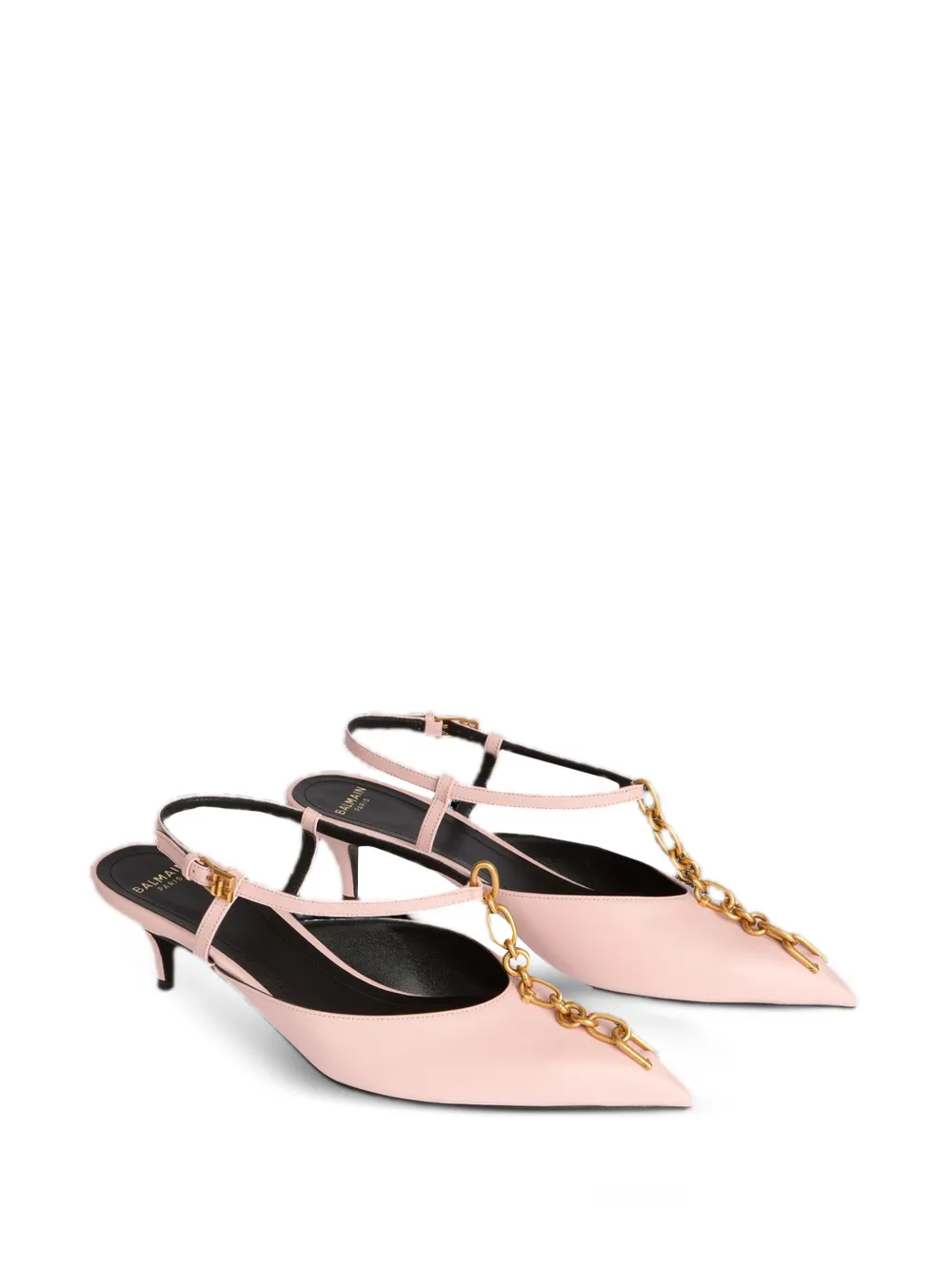 Balmain Sync leren kitten slingback pumps Roze