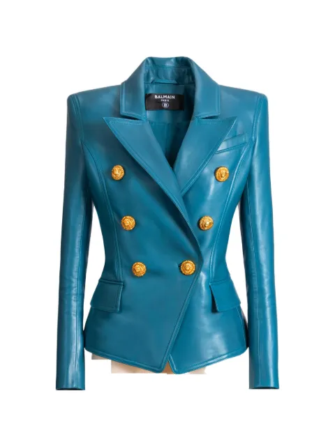 Balmain leather 6-button jacket