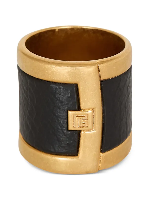 Balmain Anthem Ring in Brass and Resin in Gold