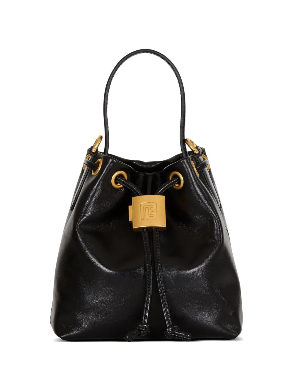 Balmain Borsa a secchiello Pulse in pelle liscia - Nero