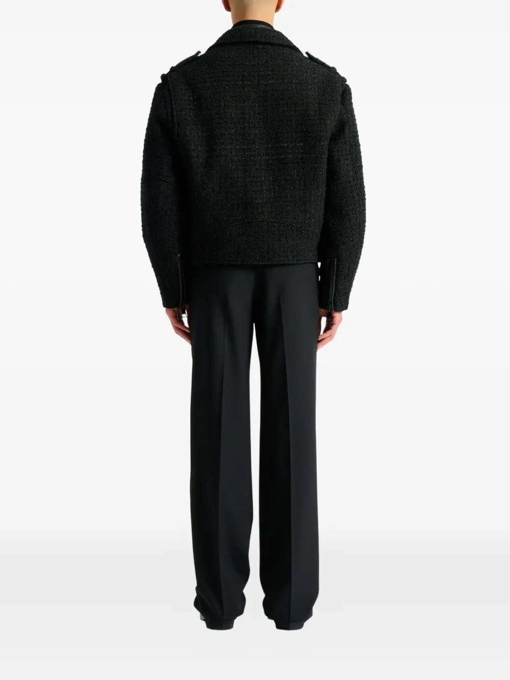 Balmain Tweed bikerjack Zwart