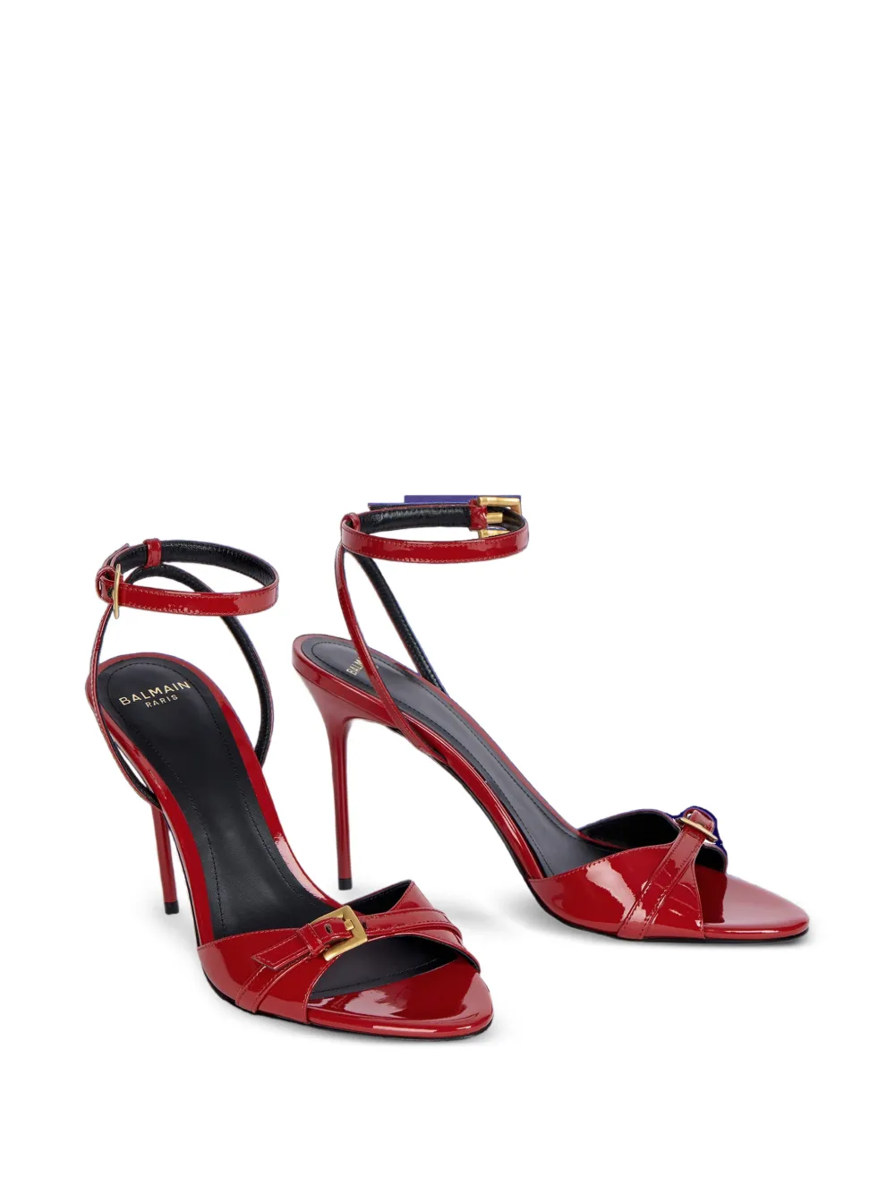 Balmain Anthem sandalen in glad kalfsleer Rood