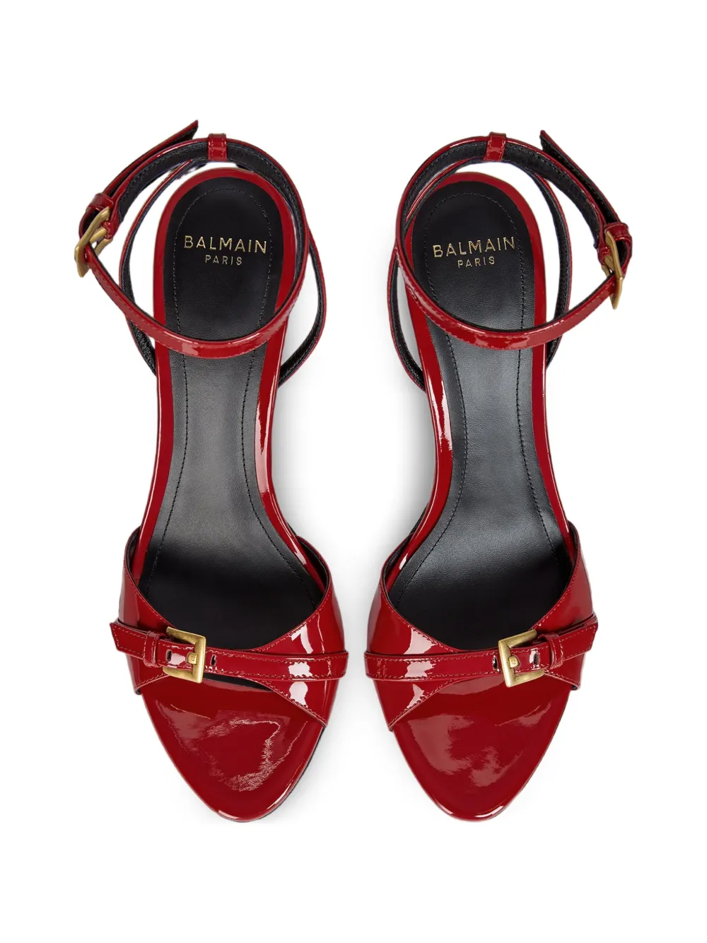 Balmain Anthem sandalen in glad kalfsleer Rood