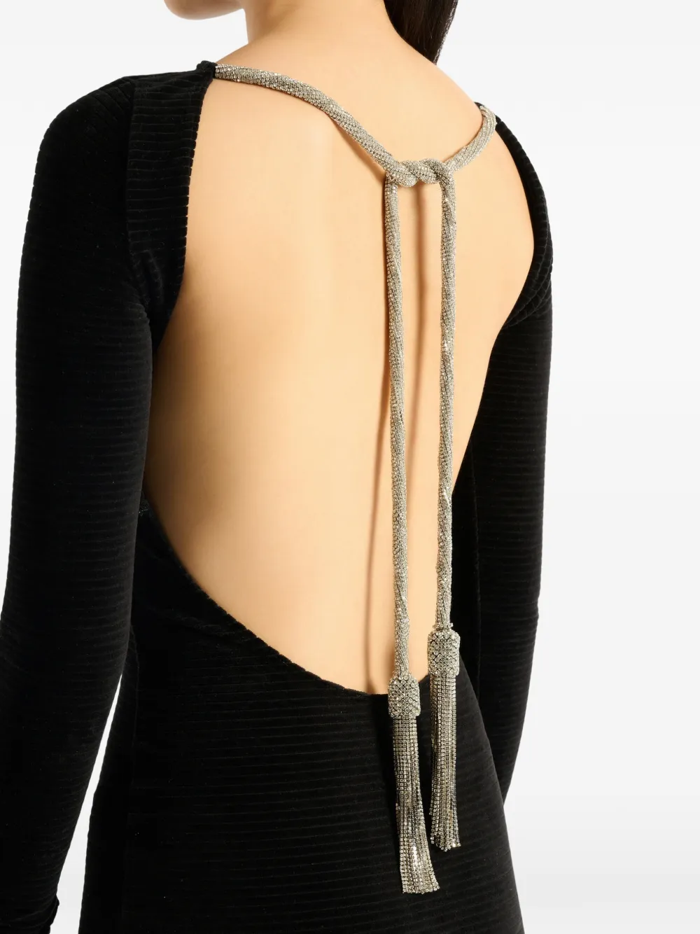Balmain Fluwelen maxi-jurk Zwart