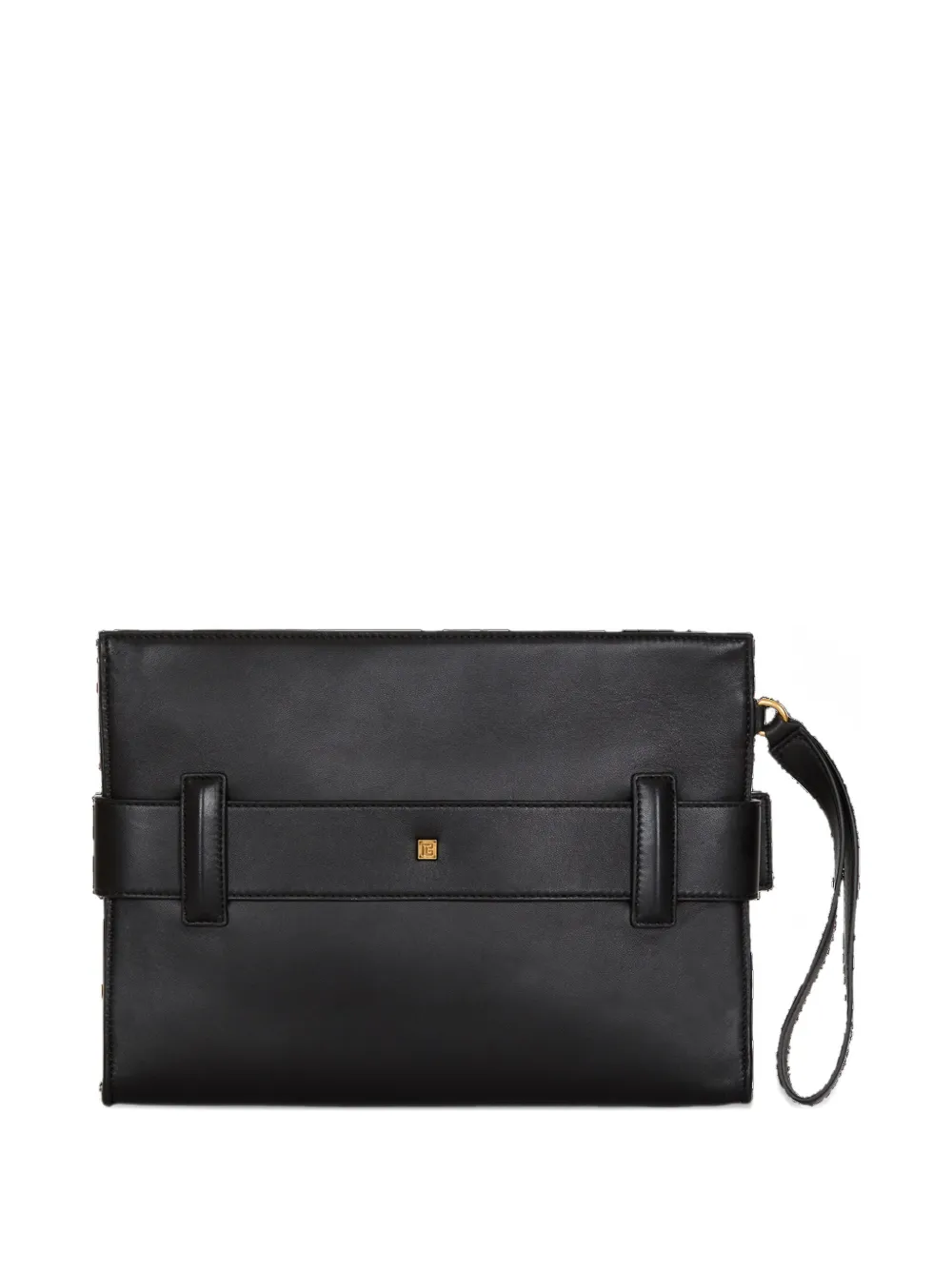Balmain Anthem zachte leren clutch Zwart