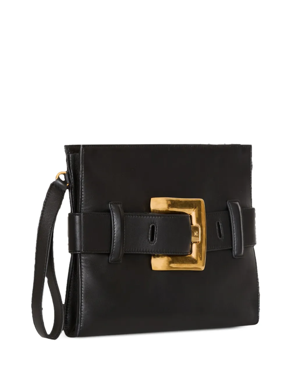 Balmain Anthem zachte leren clutch Zwart