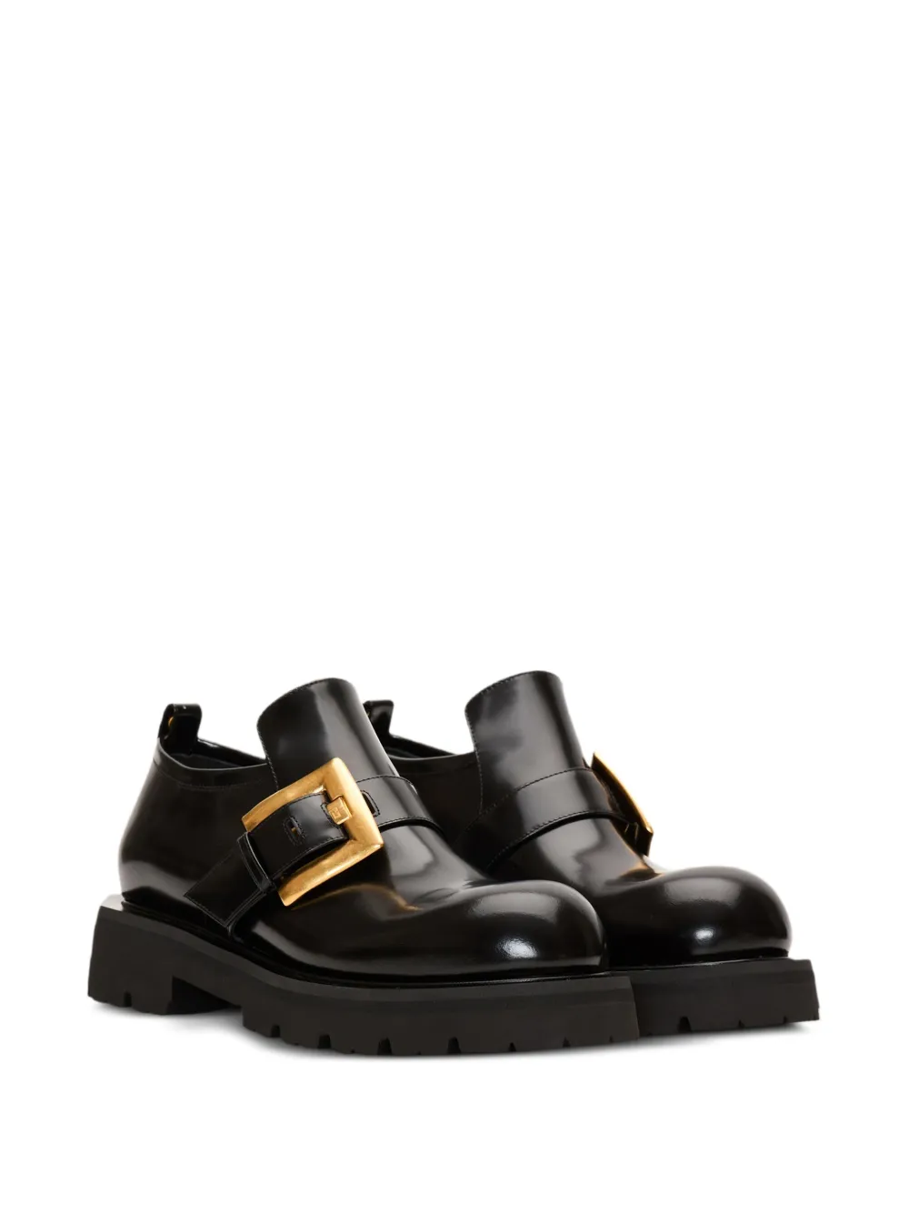 Balmain Anthem Loafer aus glasiertem Leder - Schwarz