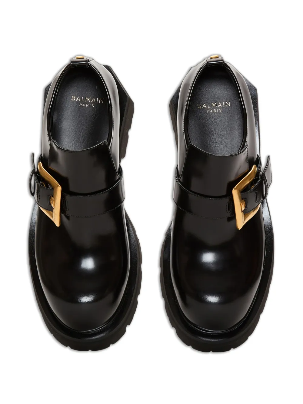 Balmain Anthem loafers van geglazuurd leer Zwart