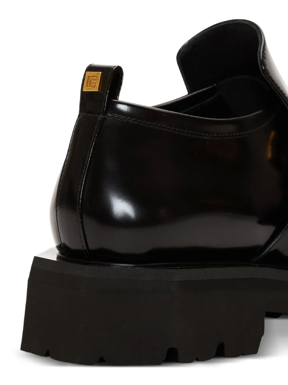 Balmain Anthem loafers van geglazuurd leer Zwart