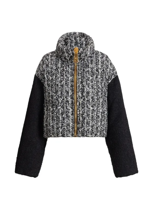 Balmain Padded Tweed Jacket in Black