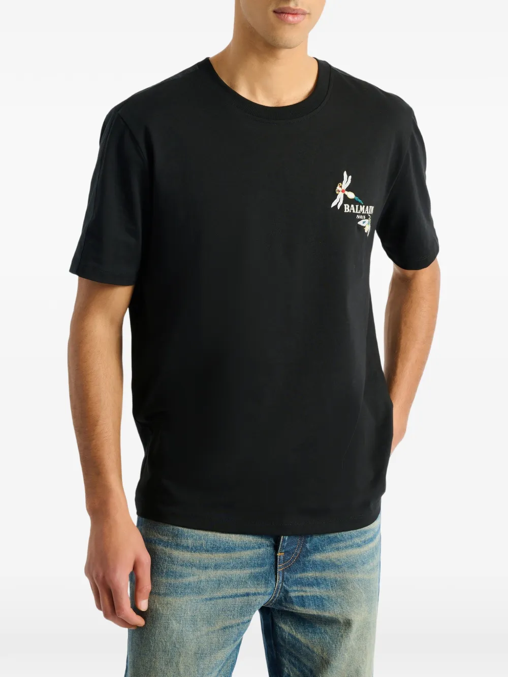 Balmain Insect T-shirt met borduurwerk Zwart