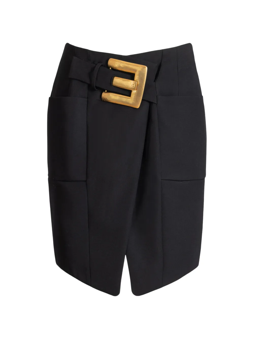 Balmain Gonna in pied-de-poule con cintura - Nero