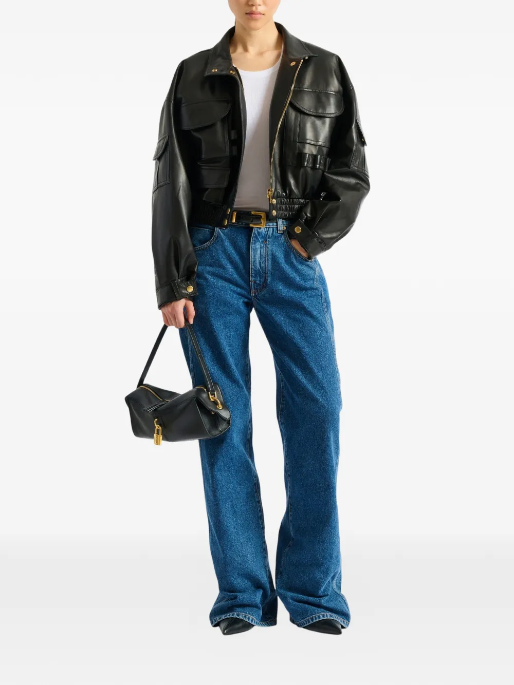 Balmain Small Pulse Bag In Smooth Leather In Black
