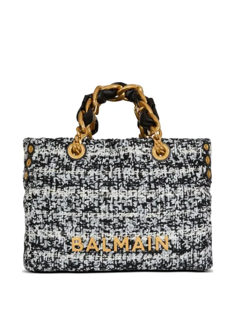 Balmain small 1945 soft tweed tote bag