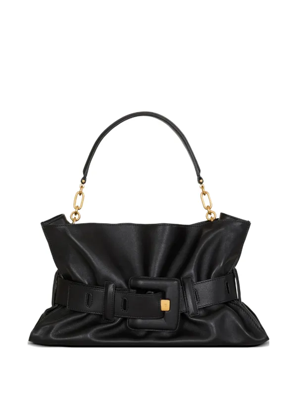 Balmain Medium Anthem Bag in Smooth Leather in Black