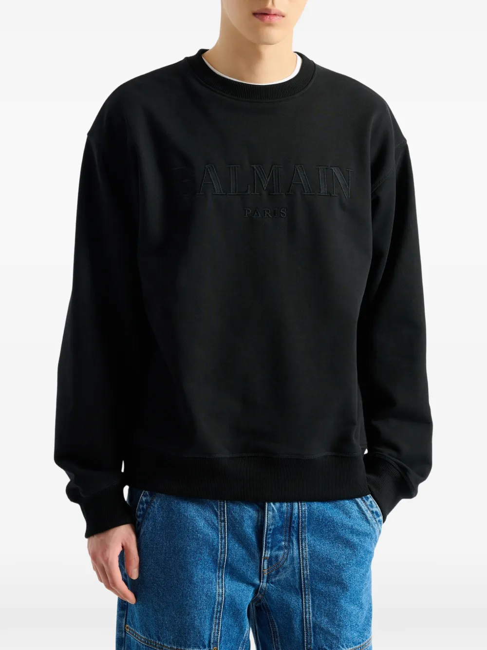Balmain Vintage sweater met borduurwerk Zwart