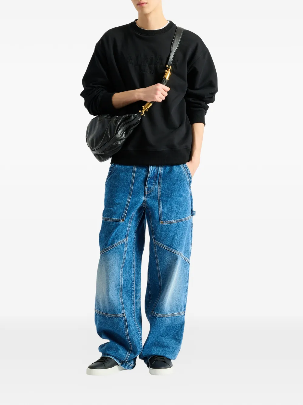 Balmain Vintage sweater met borduurwerk Zwart