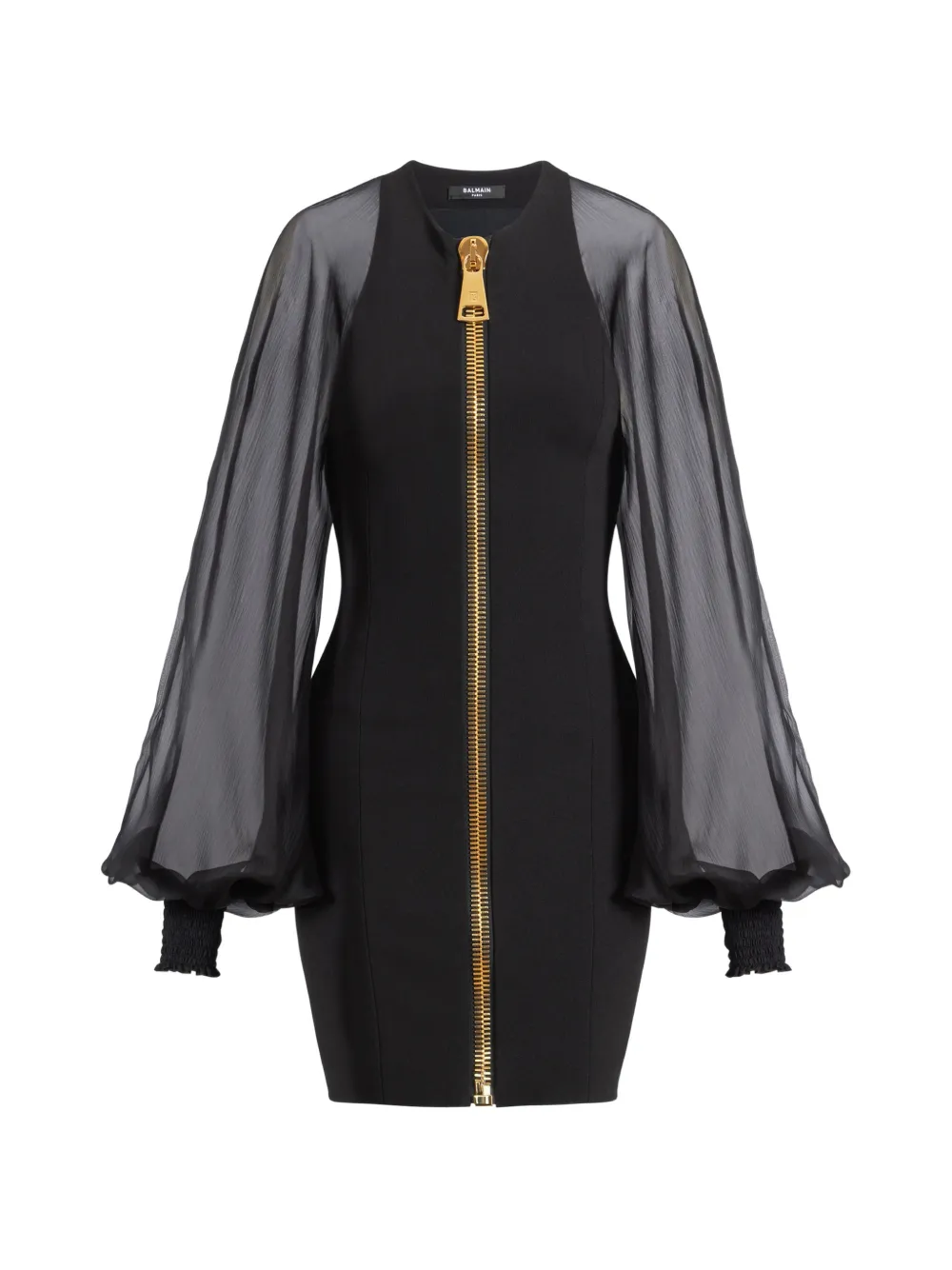 Balmain Abito corto in jersey e mussola - Nero