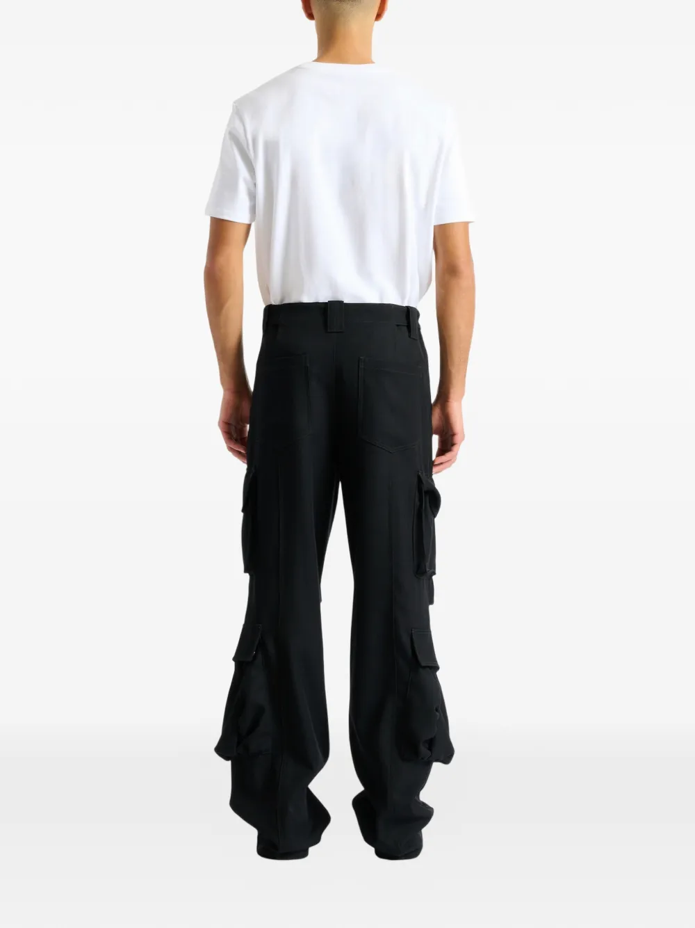Balmain Wollen twill cargo broek Zwart