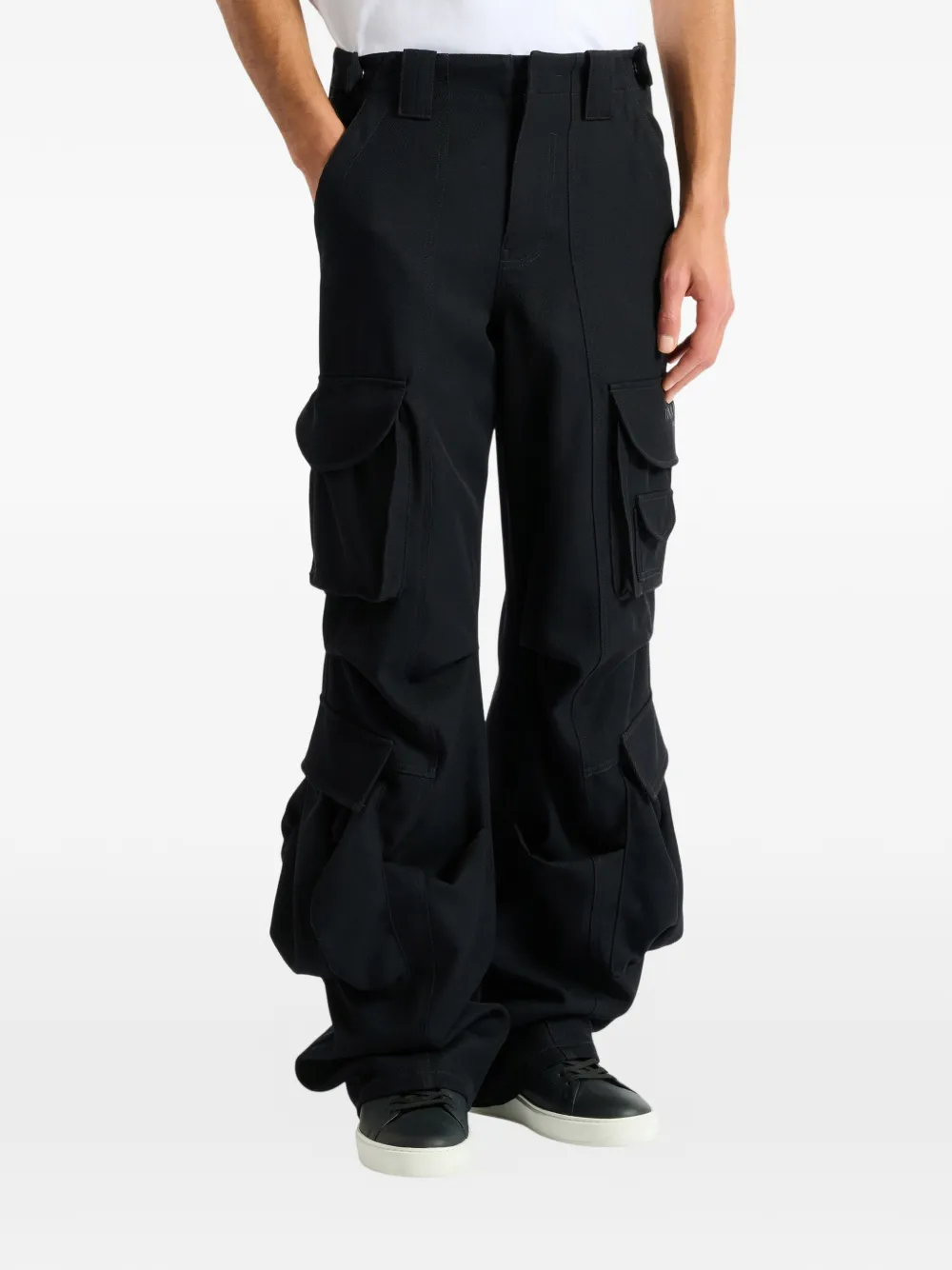 Balmain Wollen twill cargo broek Zwart