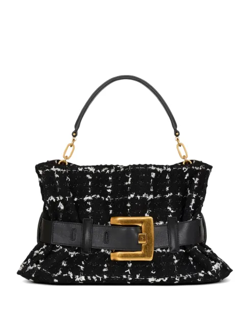 Balmain Borsa a spalla Anthem media in tweed