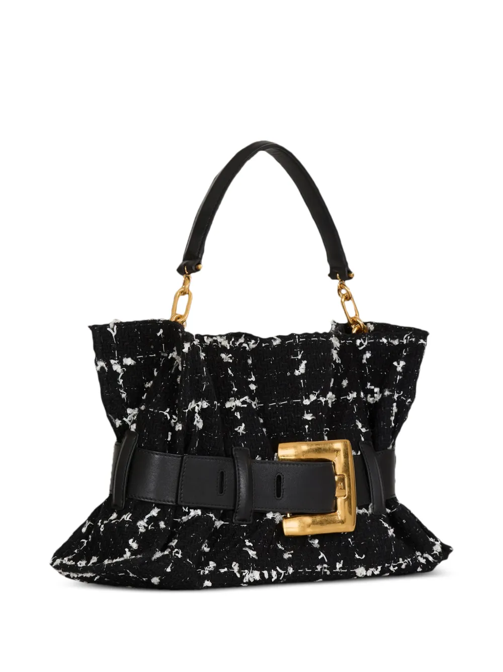 Balmain Anthem medium tweed tas Zwart