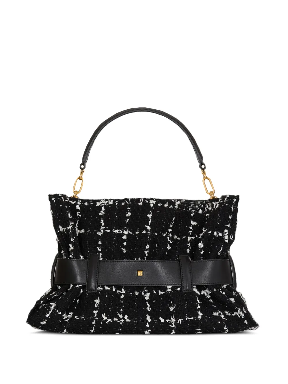 Balmain Anthem medium tweed tas Zwart